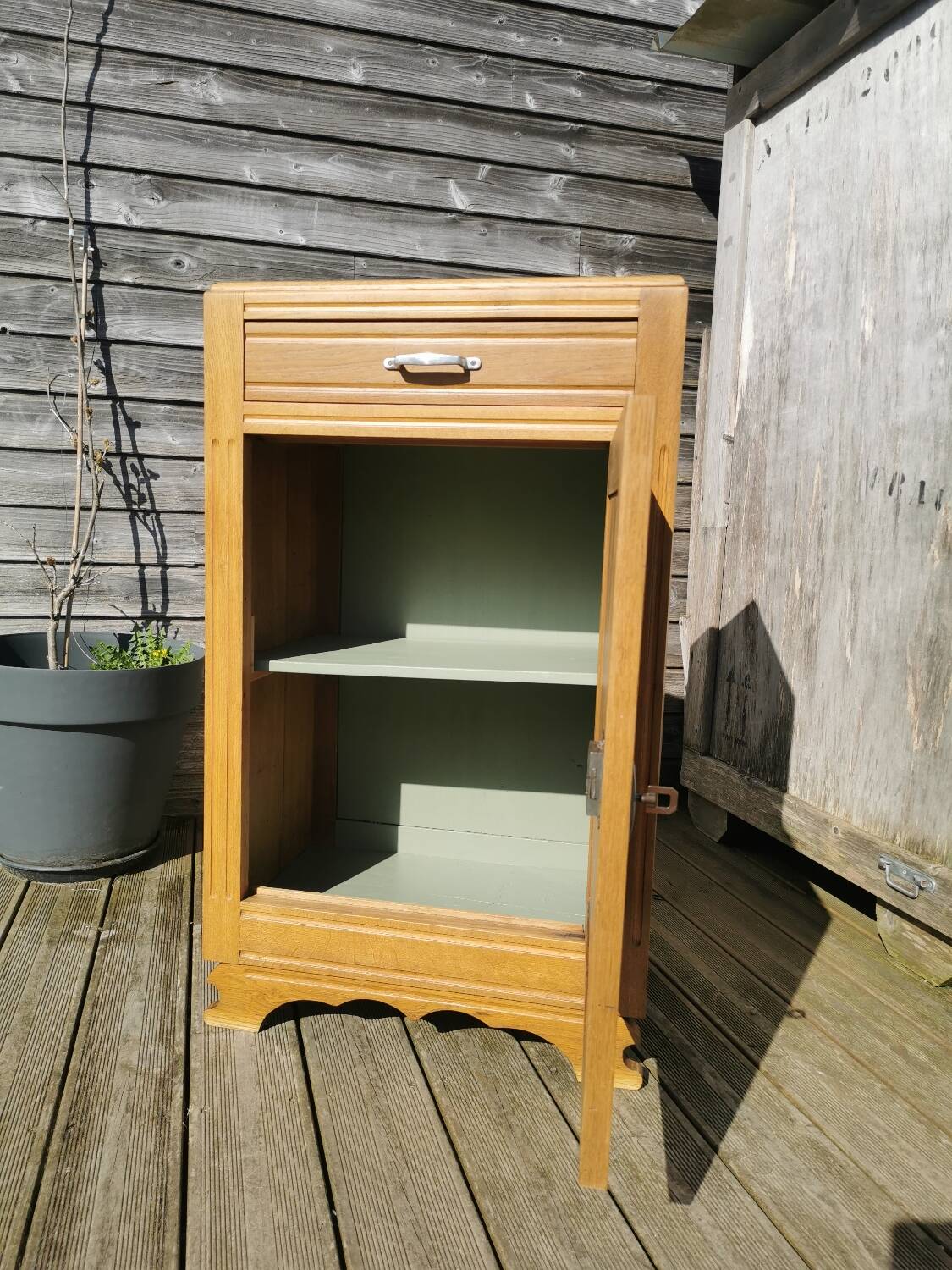 Vintage oak jam cabinet