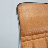 1970s Italian folding lounge chair with leatherette upholstery