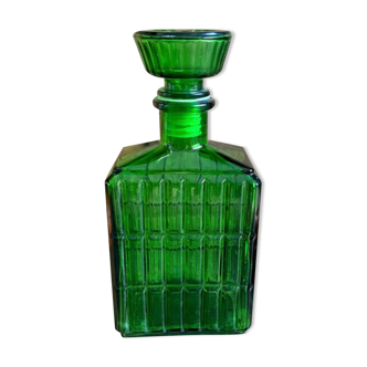 Green vintage whisky decanter