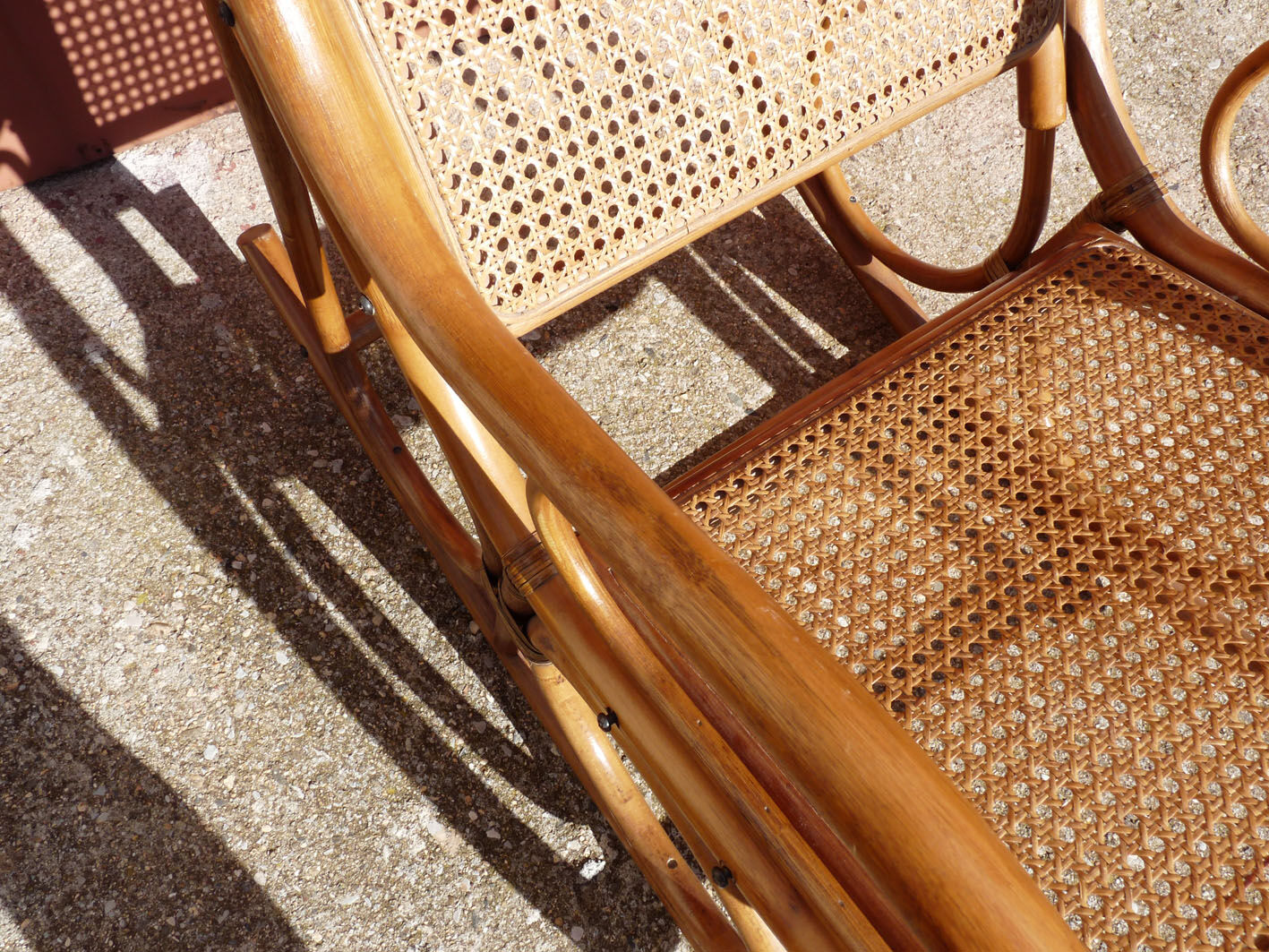 Adult rocking rattan bamboo and caning 60s