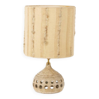 Georges Pelletier. Openwork and glazed terracotta lamp. Circa 1960-70.