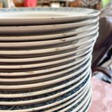 6 Flat plates Terre de fer Longchamp model René Made in France