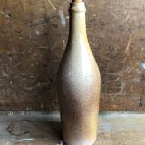 Ancienne Bouteille Grès Marron Beige + Bouchon Vintage
