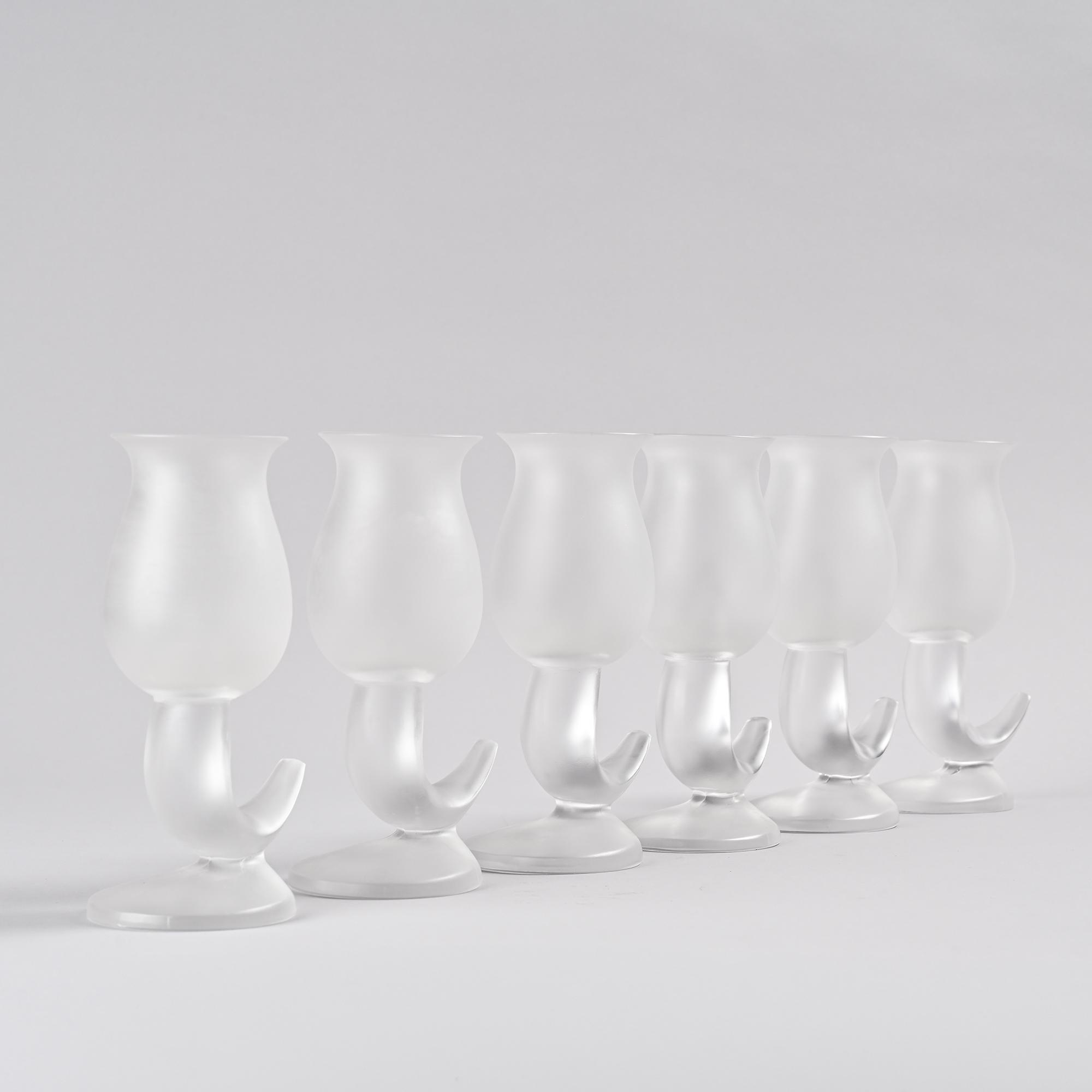 Suite de 6 verres « Fish » par Frank Gehry, Swid Powell, 1990