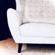 2-Seater Upholstered Canapé Scandinavian Style Mid-Century Spirit Compass Legs