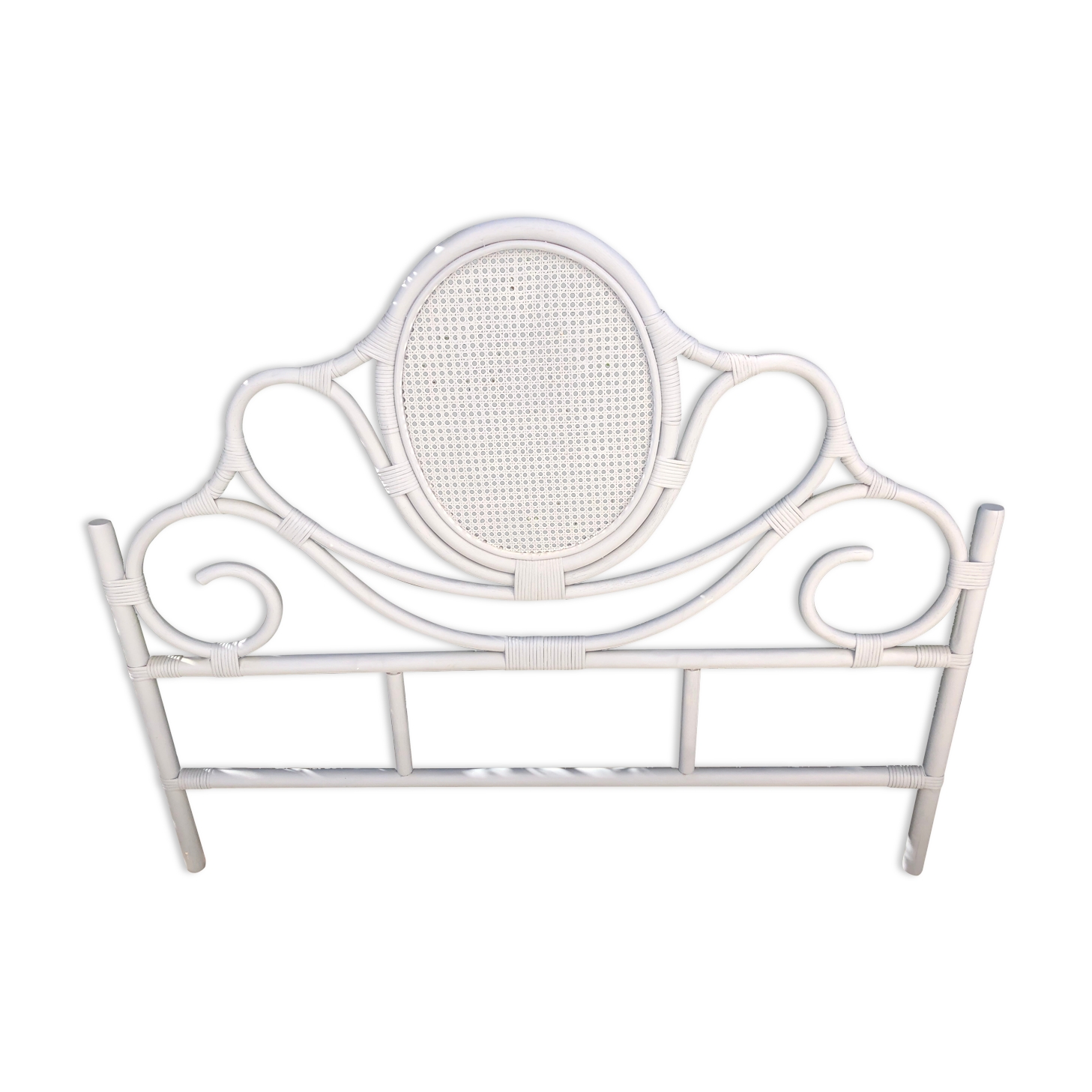 Rattan and caning headboard