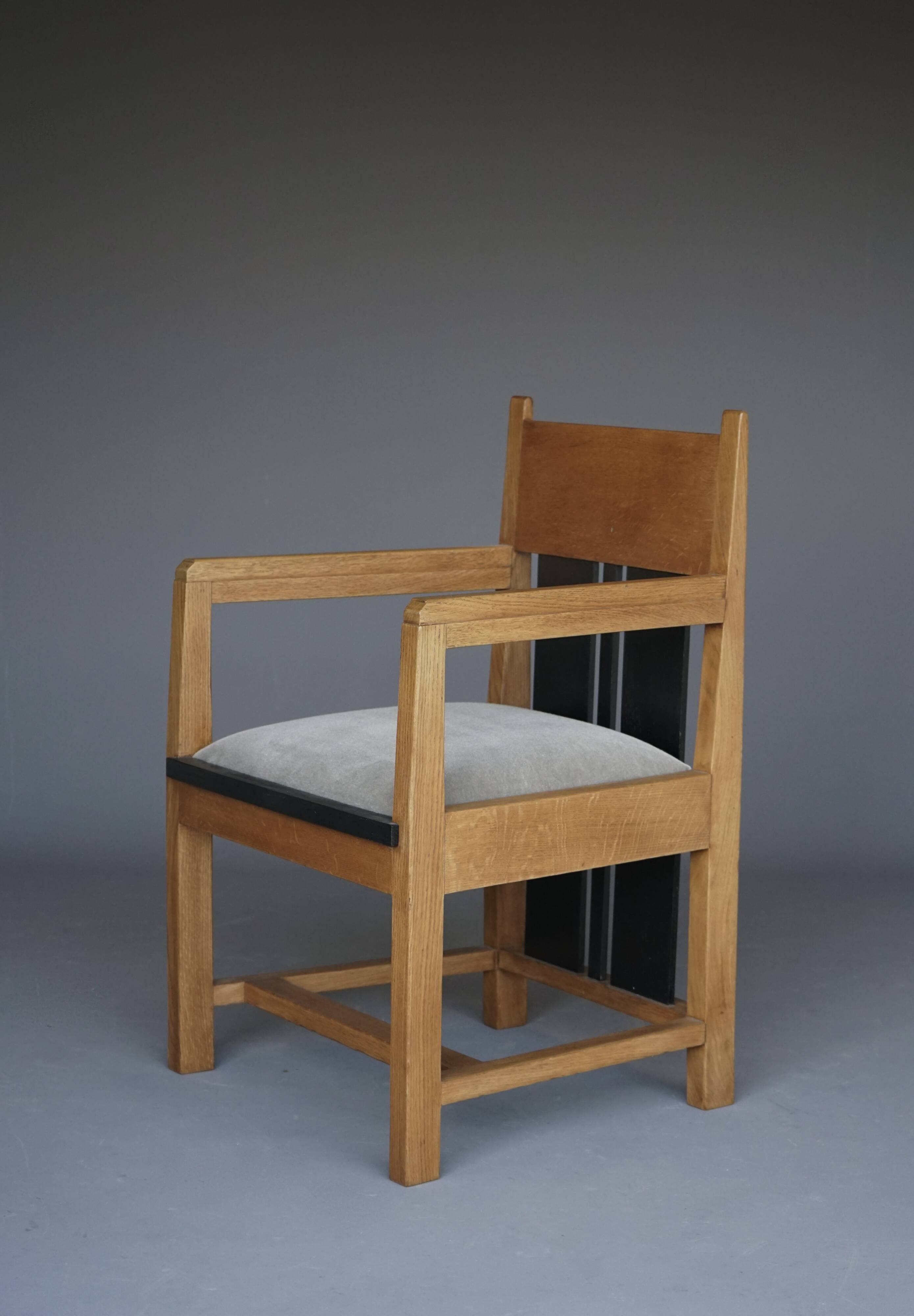 Oak Dutch Art Deco Armchair by Cor Alons for Winterkamp & van Putten