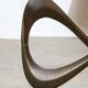 Italian Organic "Snake" Wooden and Smoked Glass Coffee Table, 1960s