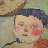 PETROVITCH (20th century) "The two children" Oil on canvas