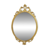 Italian oval brass medallion mirror