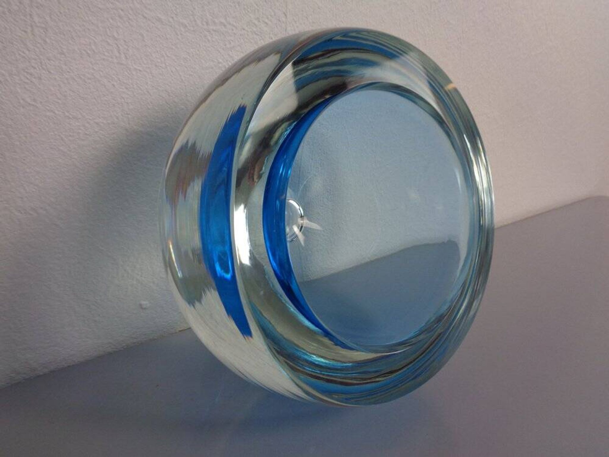 Large Sommerso Murano Glass Bowl by Flavio Poli, 1960s