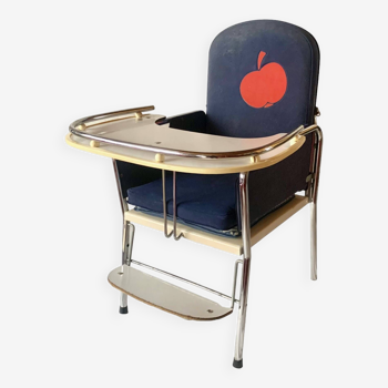 Vintage children's high chair - red apple decor