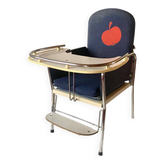 Vintage children's high chair - red apple decor