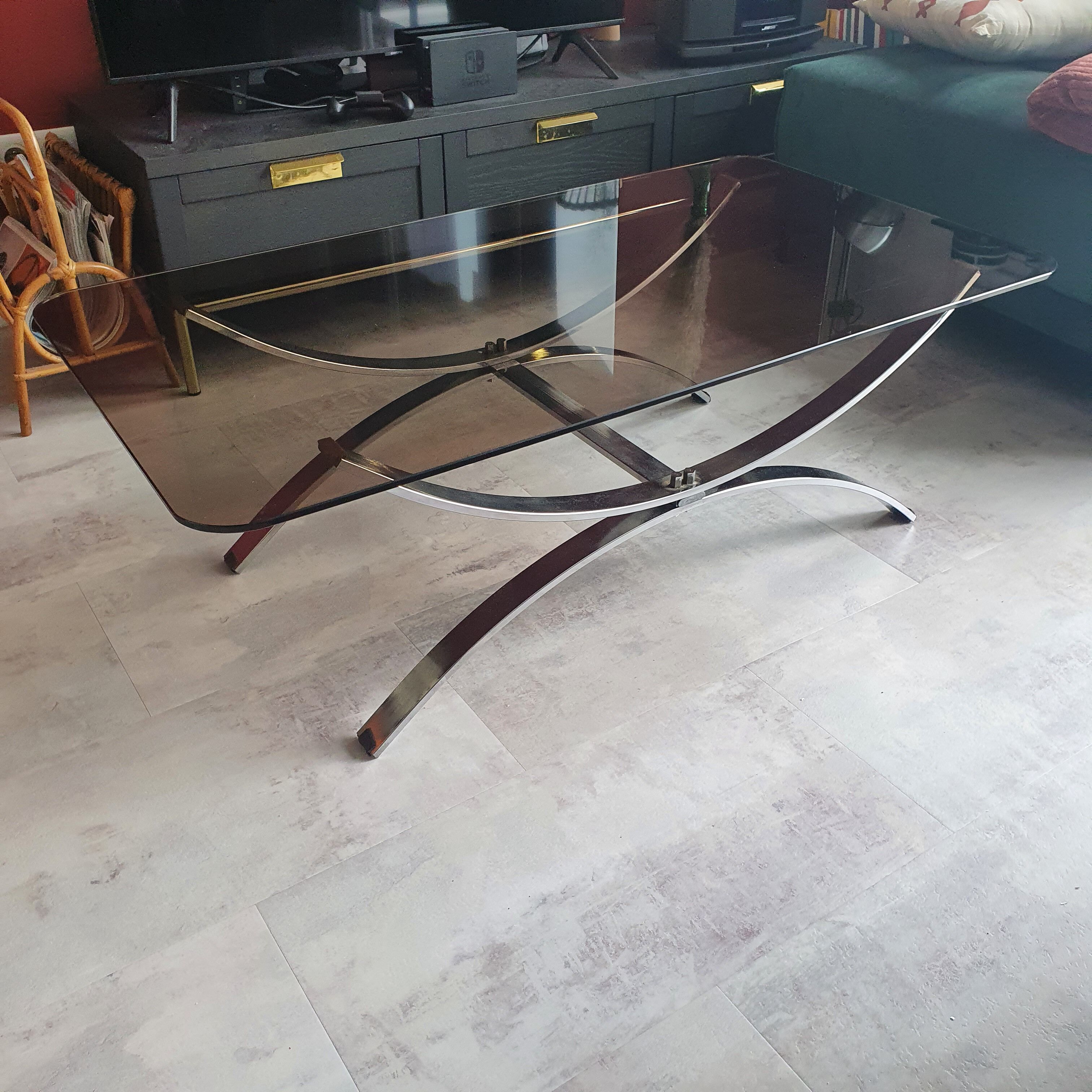 Vintage glass coffee table