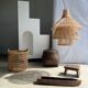 Suspension ou luminaire en rotin en forme de lanterne asiatique