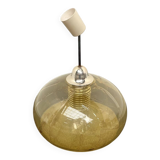 Blown glass paste pendant light, 1970s