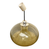 Blown glass paste pendant light, 1970s