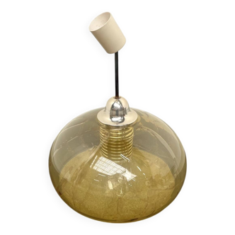 Blown glass paste pendant light, 1970s