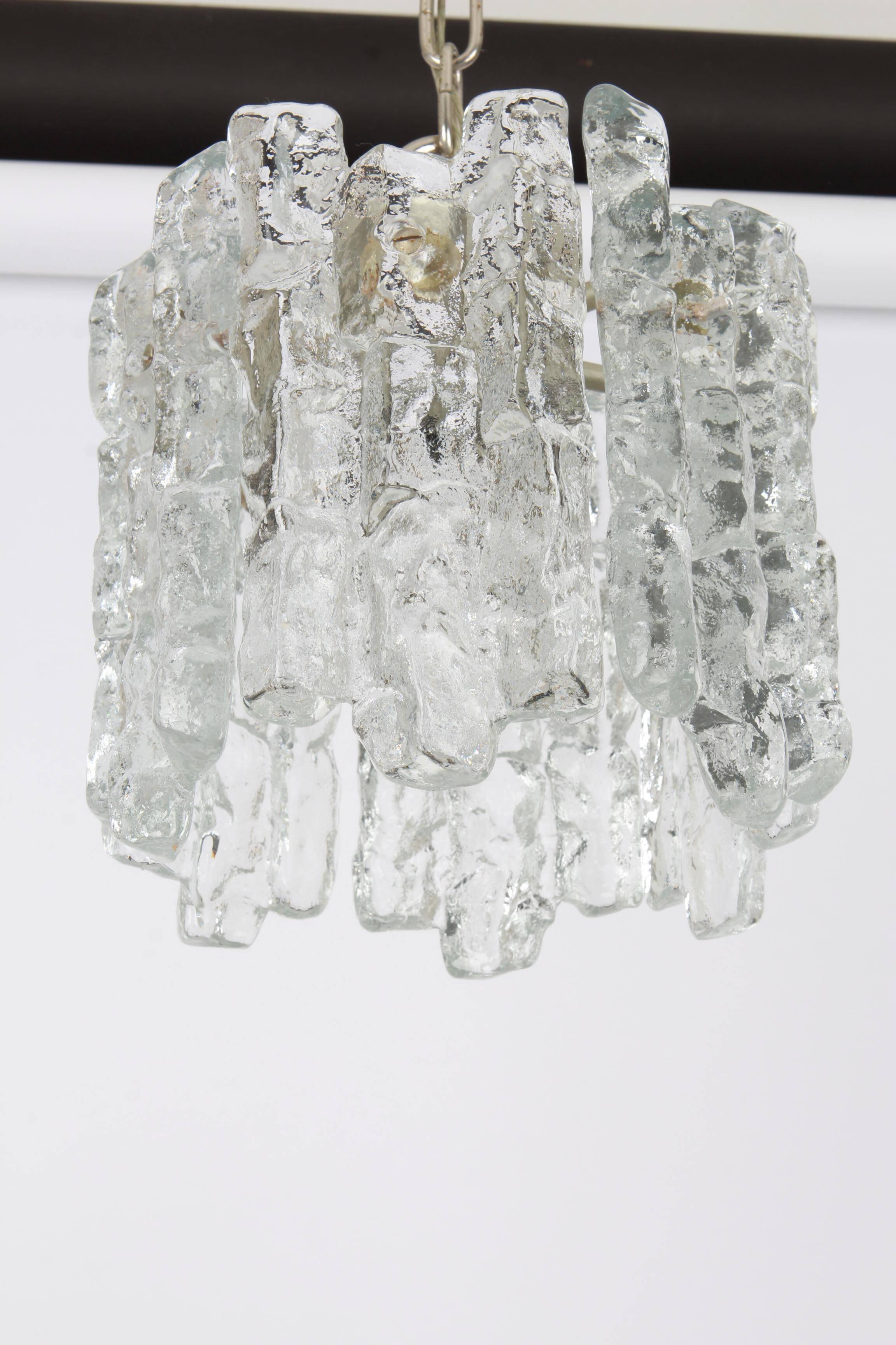 Murano Glass Ice Pendant by Kalmar, Austria, 1960s