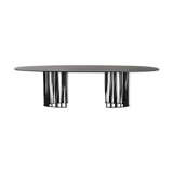 Cassina Boboli 475-28 table, 280 x 120 cm, walnut top, matt black aluminium foot