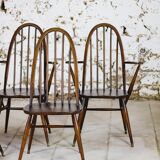 Ercol Quaker chairs and armchairs,