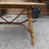 Table en rotin des années 50