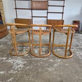 Set of 3 Almillmö bar stools, vintage 1980s German design