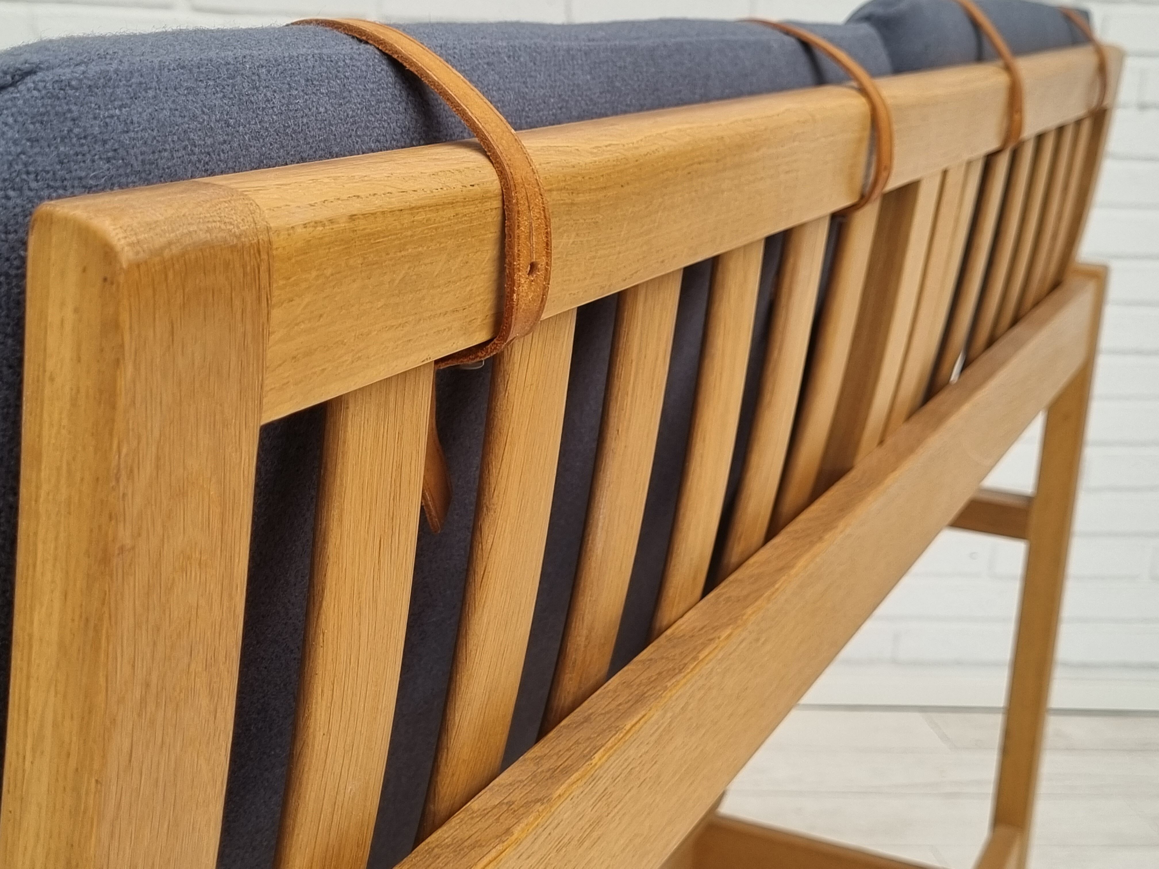 1970s, Danish design by Børge Mogensen, sofa model 2252, oak, furniture wool