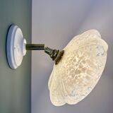 Vintage art deco wall lamp with white Clichy glass shade