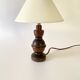 Wooden lamp, recent fabric cable 200 cm, pagoda lampshade