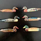 6 duck-shaped knife holders in lacquered wood