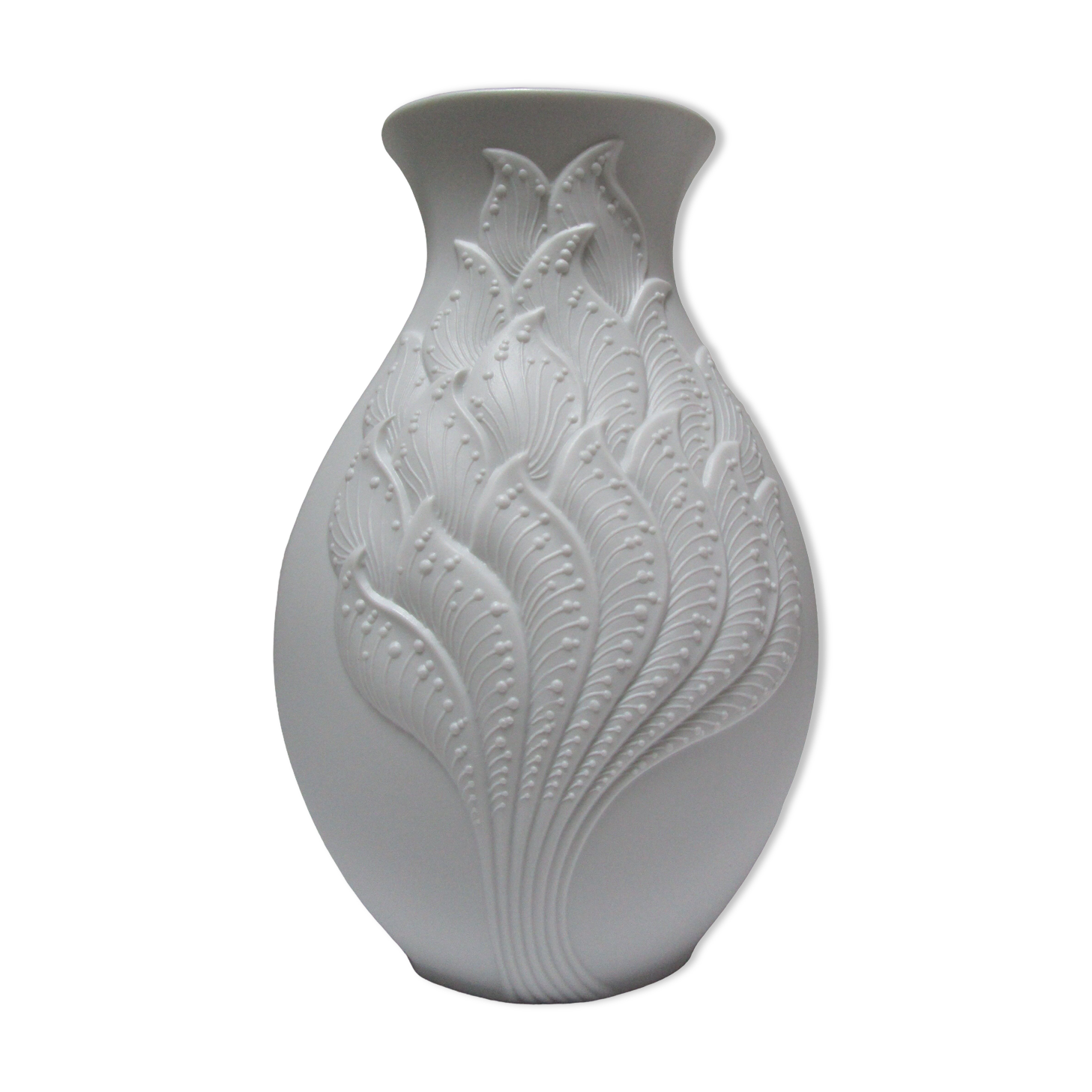 Porcelain vase biscuit Manfred Frey for AK Kaiser vegetable decoration