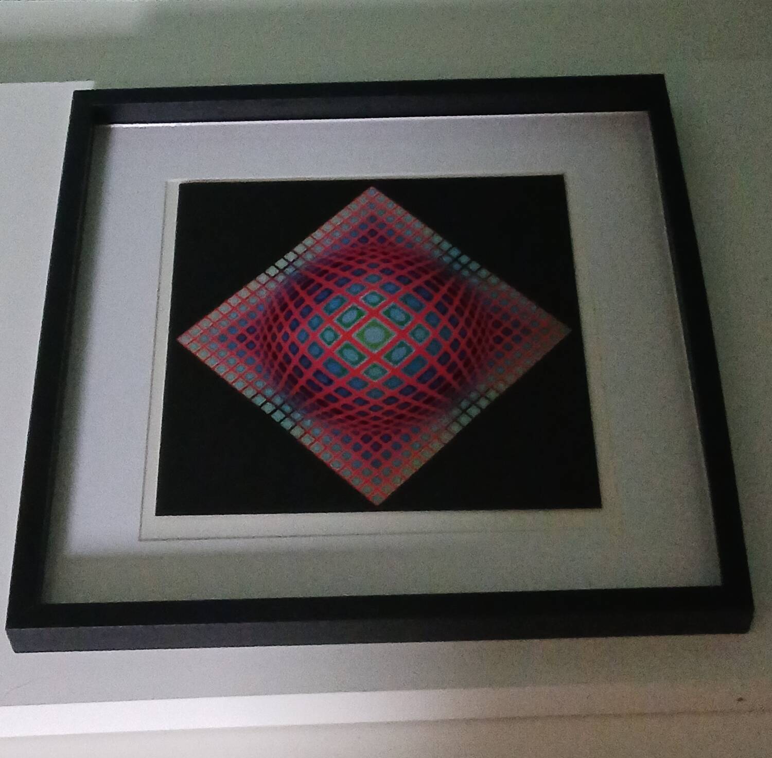 Tableau Vintage Art Optique - Victor Vasarely - Frame 40x40cm  
Description