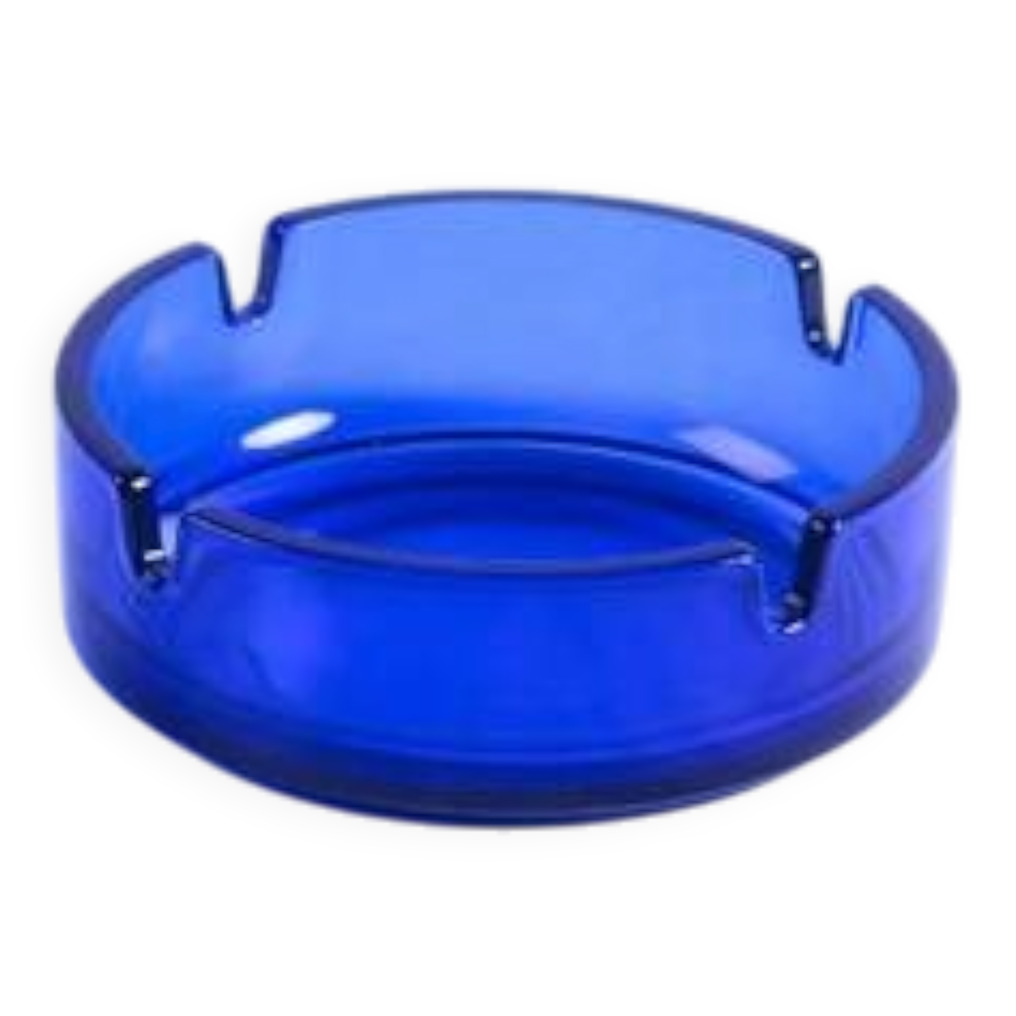 Vintage blue glass ashtray
