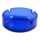 Cendrier vintage en verre bleu