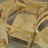 Set of six Danish oak diningchairs , CH46, by Hans J. wegner for Carl Hansen & Son, 1970s