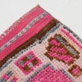 Soft Pink Turkish Vintage Runner Rug, 93x335Cm