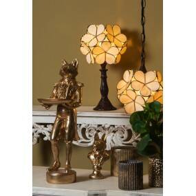 Tiffany pendant lamp 21x21x17/90 cm beige glass flower dining table lamp