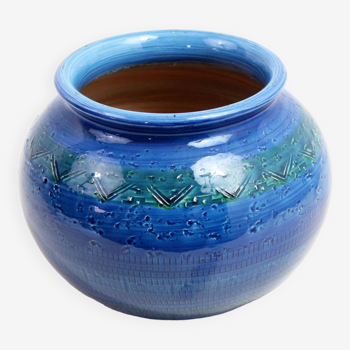 Cache pot ou vase boule en céramique, Italie 1960