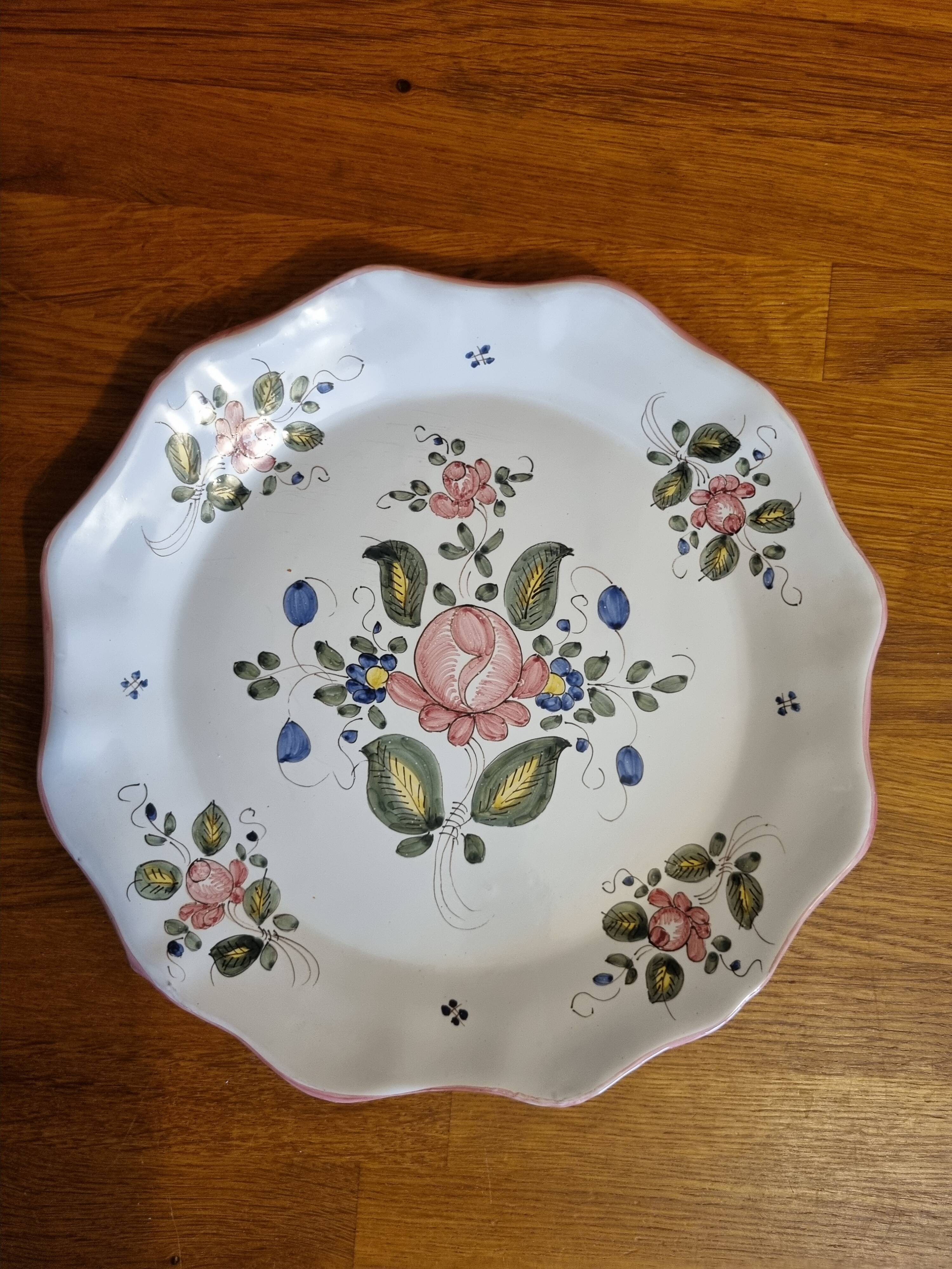 Large round earthenware plate Jodra de Martres Tolosane