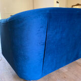 Blue velvet sofa
