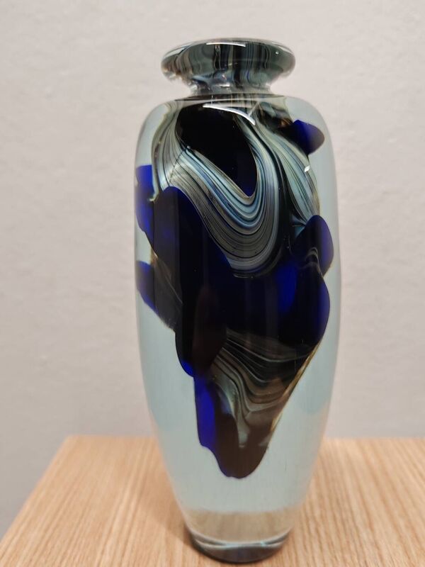 Vase verre bleu type Murano