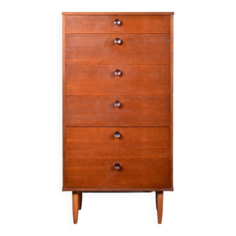 Midcentury avalon chest of drawers / tallboy in teak