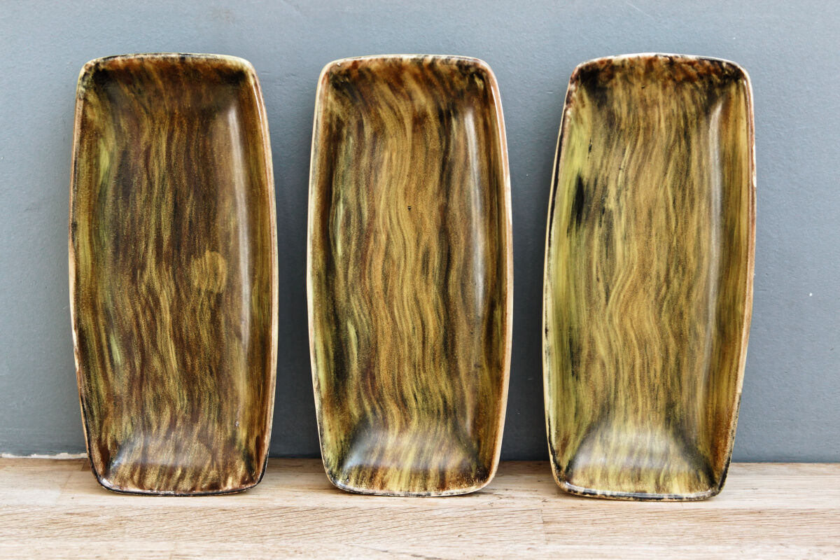 Set of 3 raviers in earthenware of Saint Clément