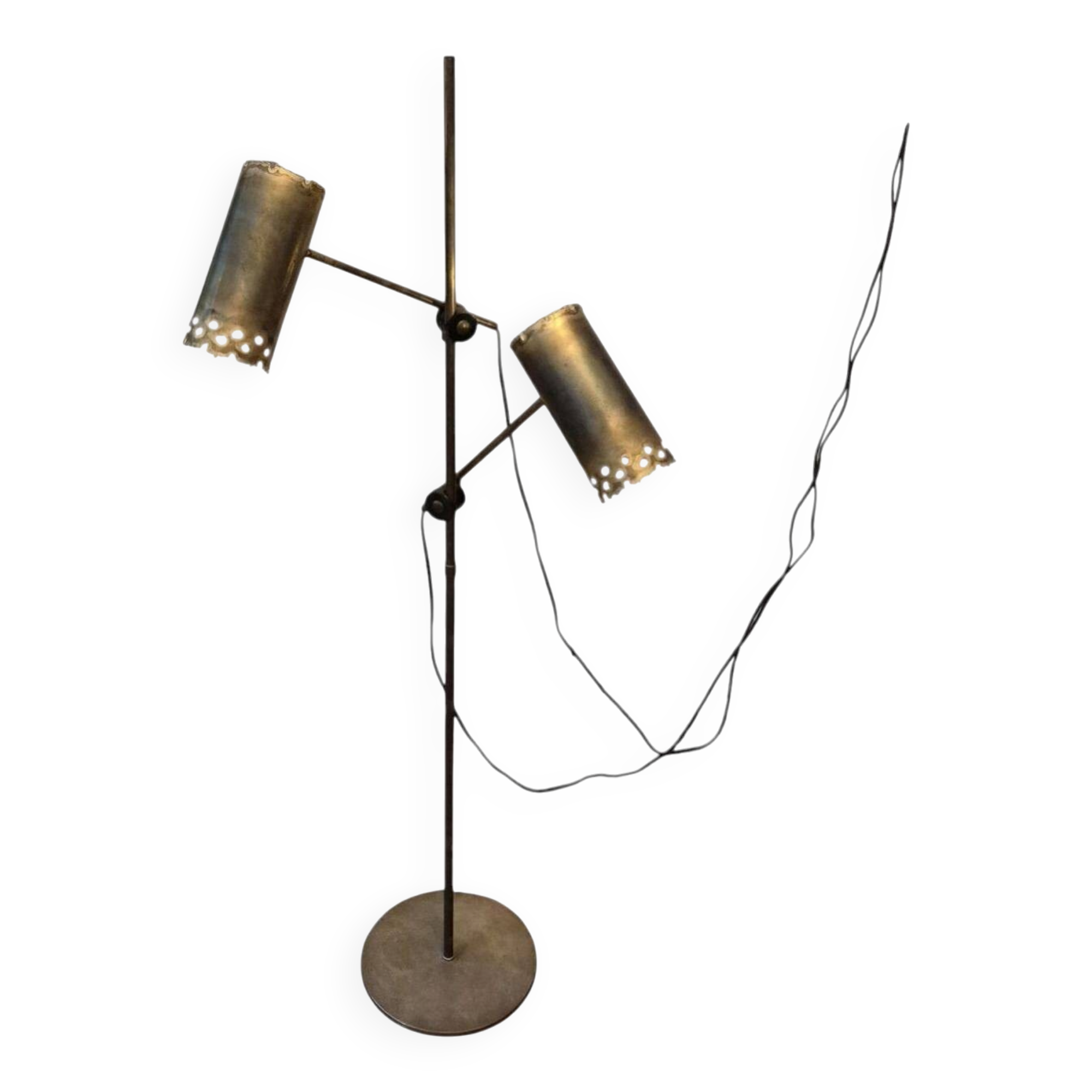 Brutalist Copper Floor Lamp by Holm Sørensen, Denmark 1960s
