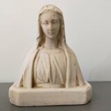 Vintage Virgin Mary plaster bust stamped