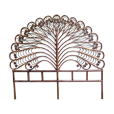 Headboard rattan peacock