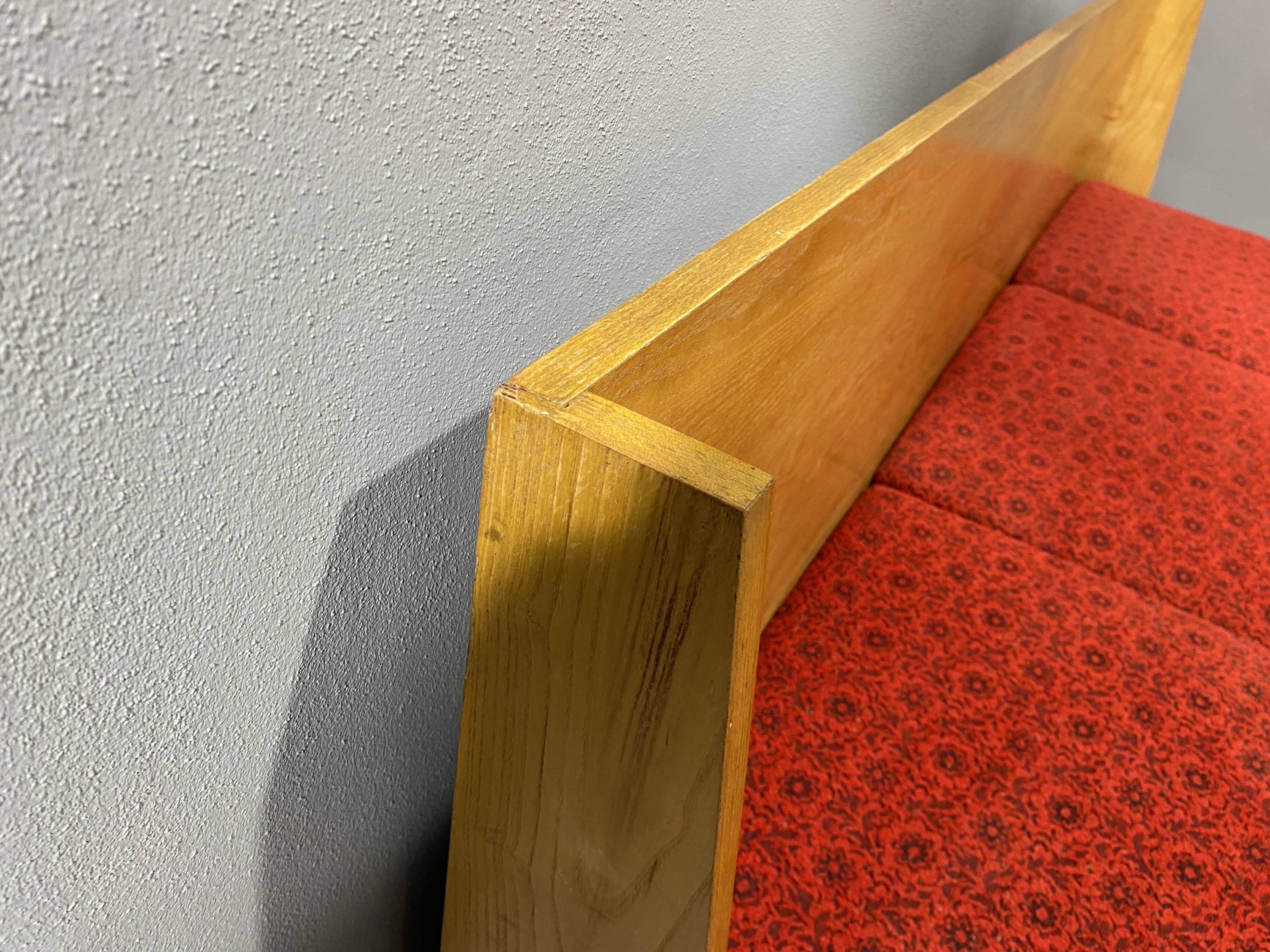 Mid-century folding sofa bed by Drevotvar, 1970s, Czechoslovakia