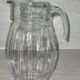 Vintage transparent molded glass carafe with handle