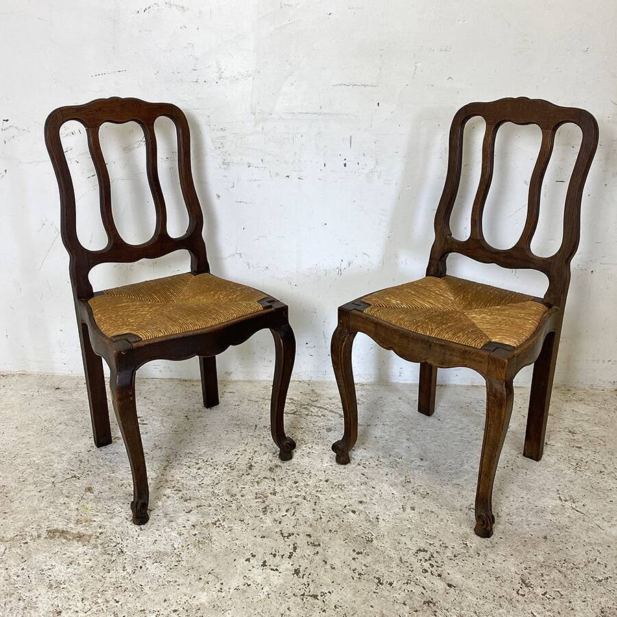 Paire de chaises paillées 1900